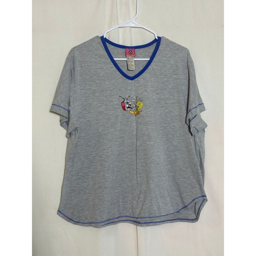 Vintage Looney Tunes Tweety & Sylvester Embroidered Tee – Size XL